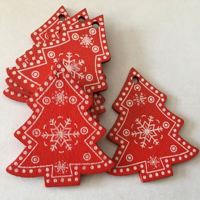 New Year 2020 Natural Snowflake Wood Pendant & Drop Ornaments Christmas Tree Wood Craft Xmas Tree Decorations for Home 2019 Noel