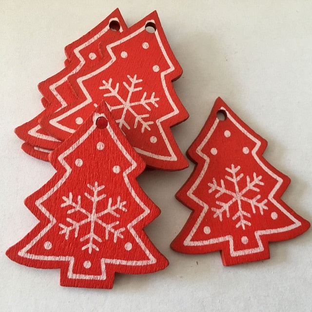 New Year 2020 Natural Snowflake Wood Pendant & Drop Ornaments Christmas Tree Wood Craft Xmas Tree Decorations for Home 2019 Noel