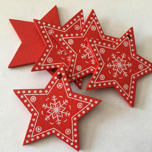 New Year 2020 Natural Snowflake Wood Pendant & Drop Ornaments Christmas Tree Wood Craft Xmas Tree Decorations for Home 2019 Noel