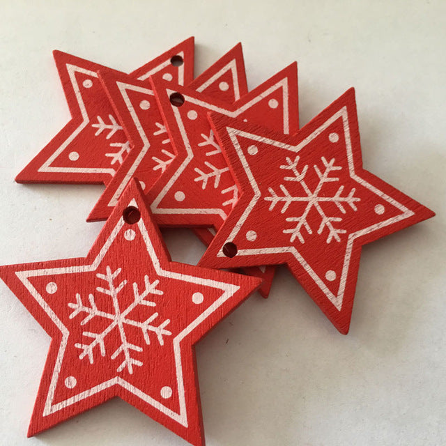 New Year 2020 Natural Snowflake Wood Pendant & Drop Ornaments Christmas Tree Wood Craft Xmas Tree Decorations for Home 2019 Noel