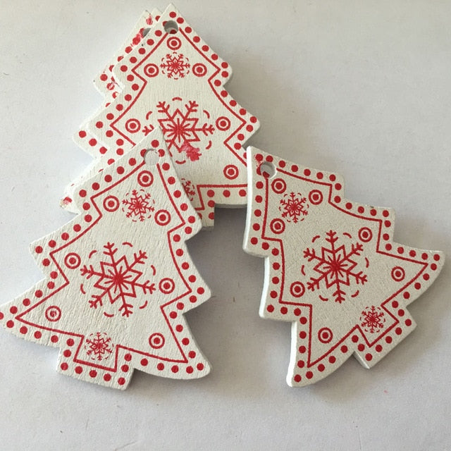 New Year 2020 Natural Snowflake Wood Pendant & Drop Ornaments Christmas Tree Wood Craft Xmas Tree Decorations for Home 2019 Noel