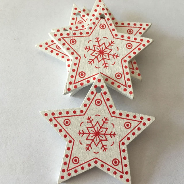 New Year 2020 Natural Snowflake Wood Pendant & Drop Ornaments Christmas Tree Wood Craft Xmas Tree Decorations for Home 2019 Noel
