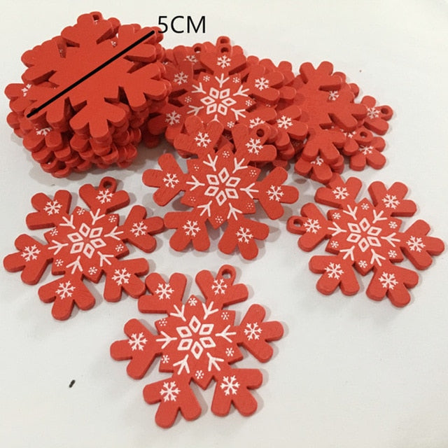 New Year 2020 Natural Snowflake Wood Pendant & Drop Ornaments Christmas Tree Wood Craft Xmas Tree Decorations for Home 2019 Noel