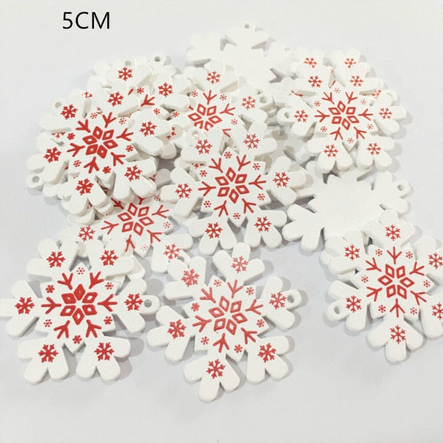 New Year 2020 Natural Snowflake Wood Pendant & Drop Ornaments Christmas Tree Wood Craft Xmas Tree Decorations for Home 2019 Noel