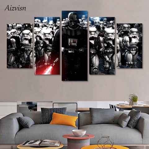 HD Print Canvas Painting Picture Modular Movie Poster 5 Piece Star Wars Modern Living Room Decoration Wall Art Framework