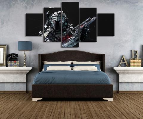 5 Pieces HD Print Large Star Wars Cuadros Painting Canvas Wall Art Picture Home Decoration Living Room Canvas Painting(Frame)
