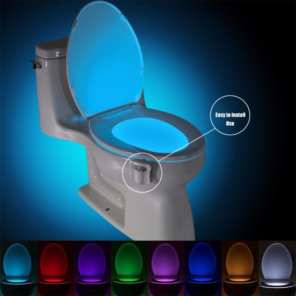 8 Colors Toilet Seat Night Light Waterproof