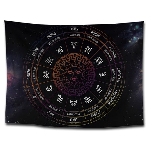 Hippie psychedelic tapestry spiritual esoteric astrology horoscope wall hanging carpet decorative tapestries tarot tapestry